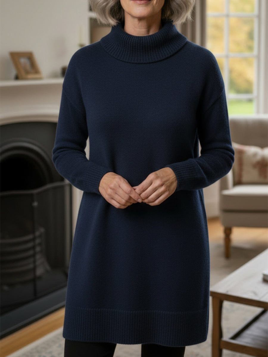 New Arrivals🔥 Women's Elegant Cowl Neck Soft Knit Long Sleeve Tunic Top - Relaxed Fit Fall Winter Pullover