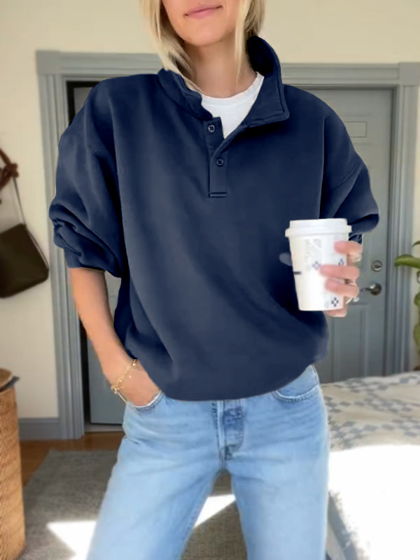NEW🔥 Lapel Button Down Sweatshirt