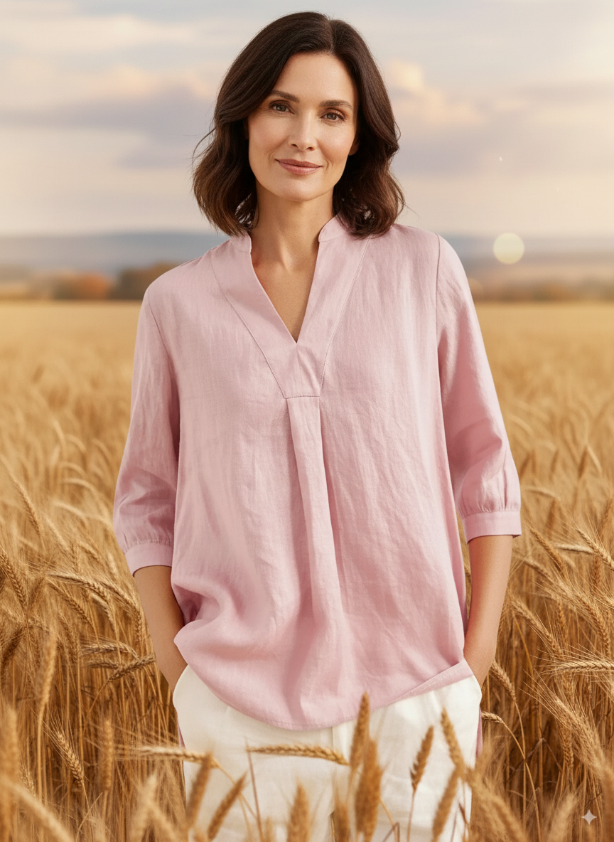 CLEARANCE🔥 Linen V Neck Top
