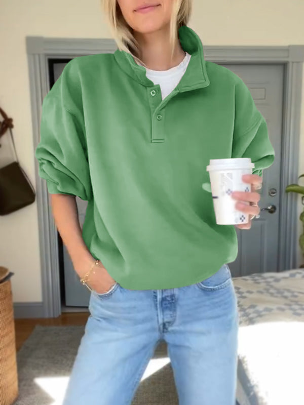 NEW🔥 Lapel Button Down Sweatshirt