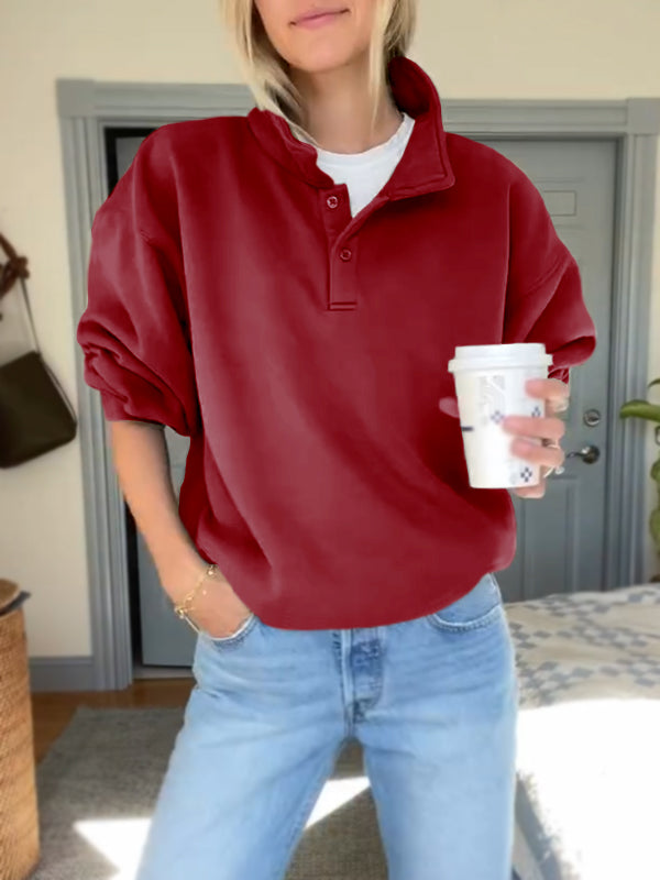 NEW🔥 Lapel Button Down Sweatshirt
