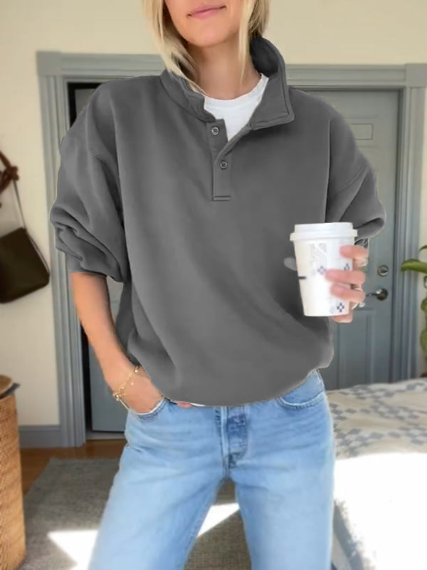 NEW🔥 Lapel Button Down Sweatshirt