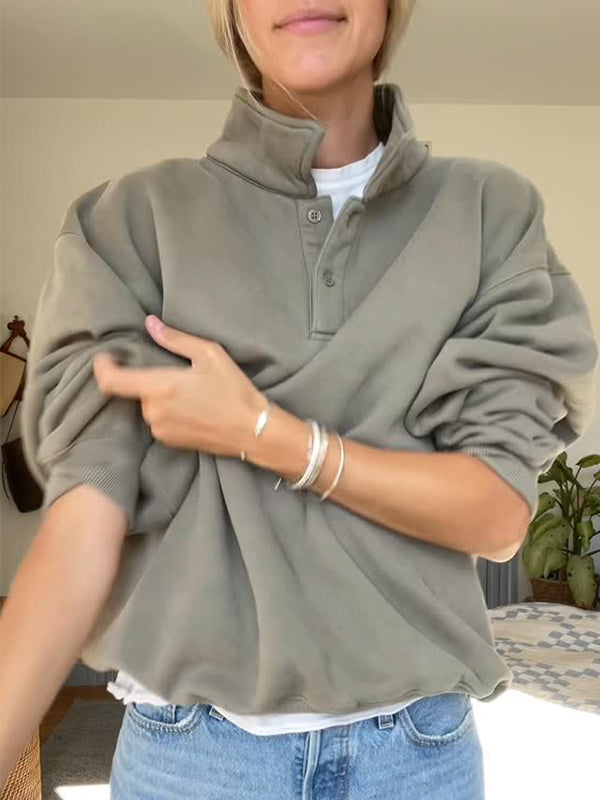 NEW🔥 Lapel Button Down Sweatshirt