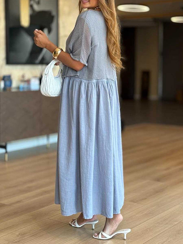 CLEARANCE🔥 Round Neck Knitted Cardigan Vest Dress Two Piece Set