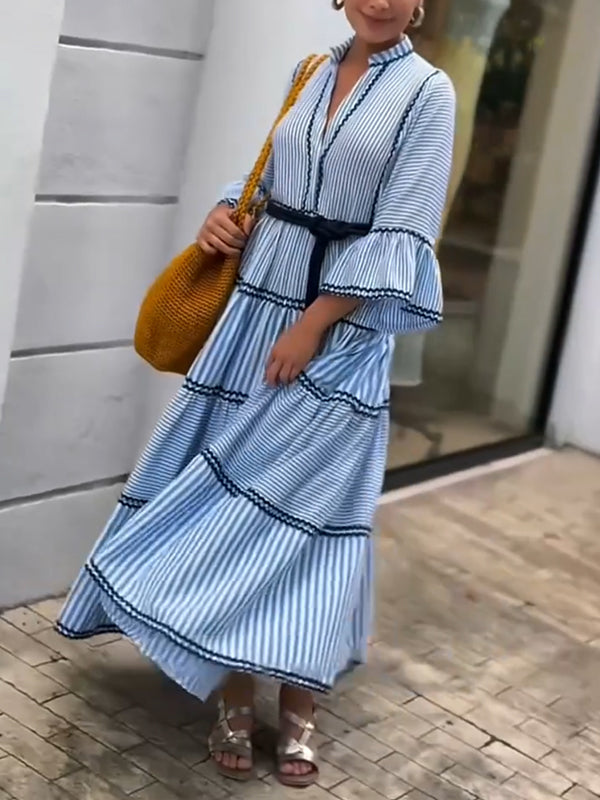 CLEARANCE🔥 Striped Flared Sleeve Dress