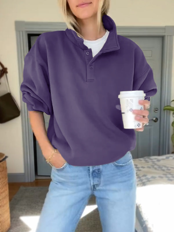 NEW🔥 Lapel Button Down Sweatshirt