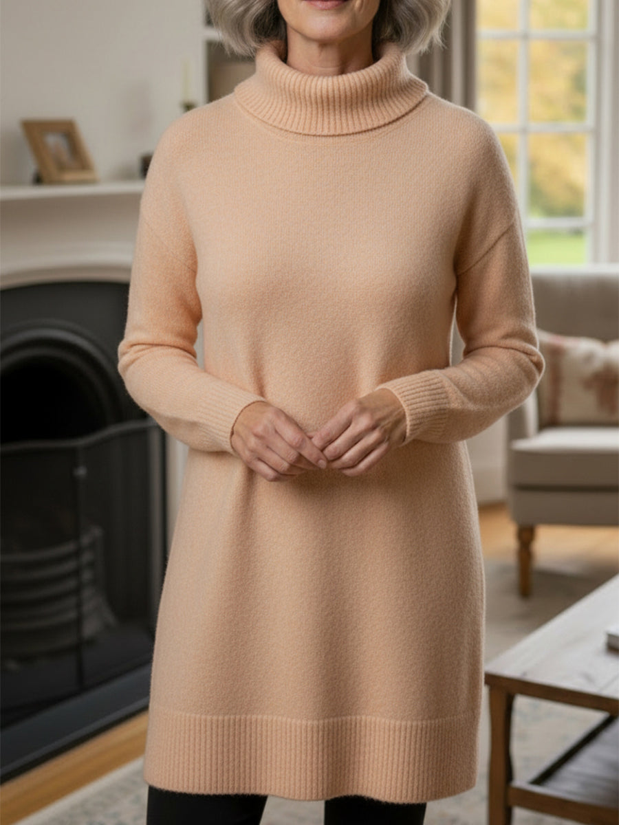 New Arrivals🔥 Women's Elegant Cowl Neck Soft Knit Long Sleeve Tunic Top - Relaxed Fit Fall Winter Pullover