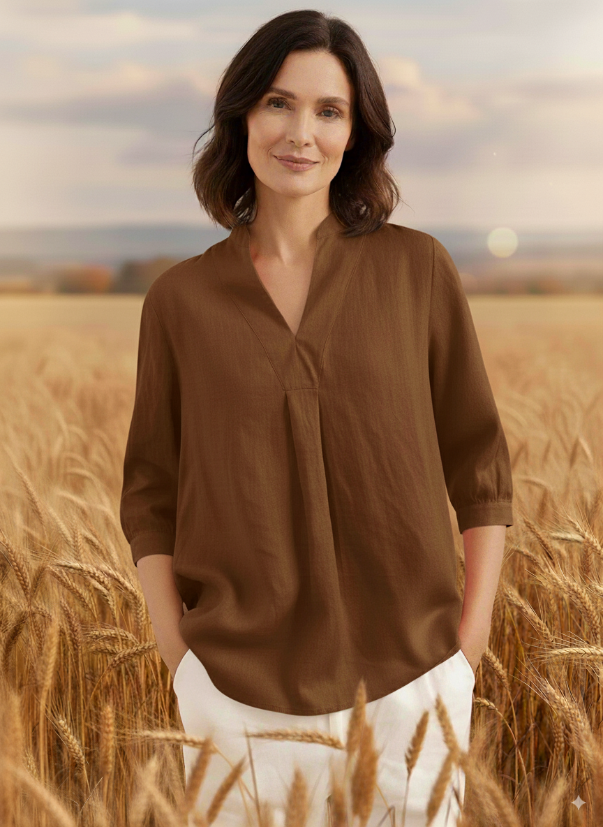 CLEARANCE🔥 Linen V Neck Top
