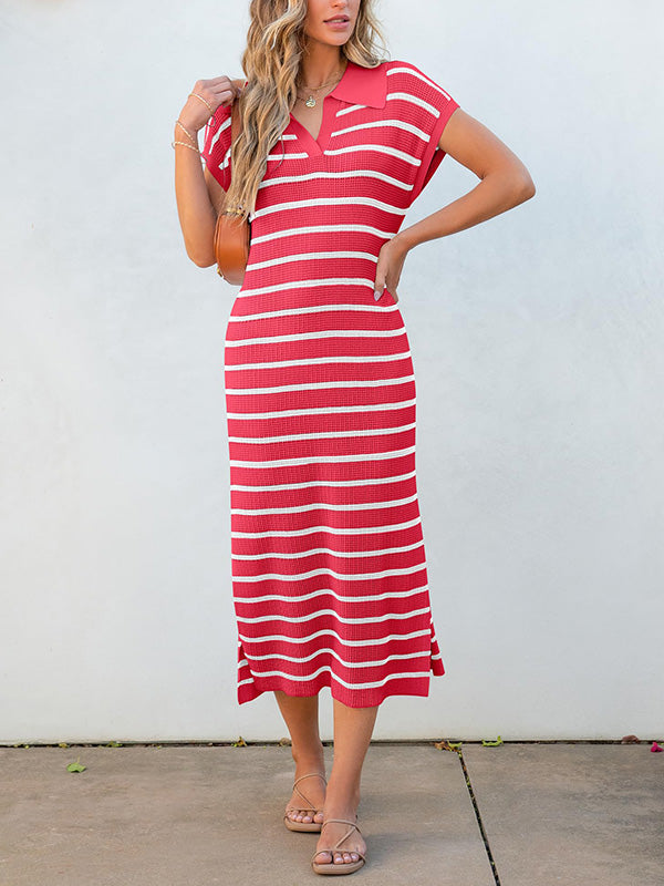CLEARANCE🔥 Classic Striped Lapel Dress