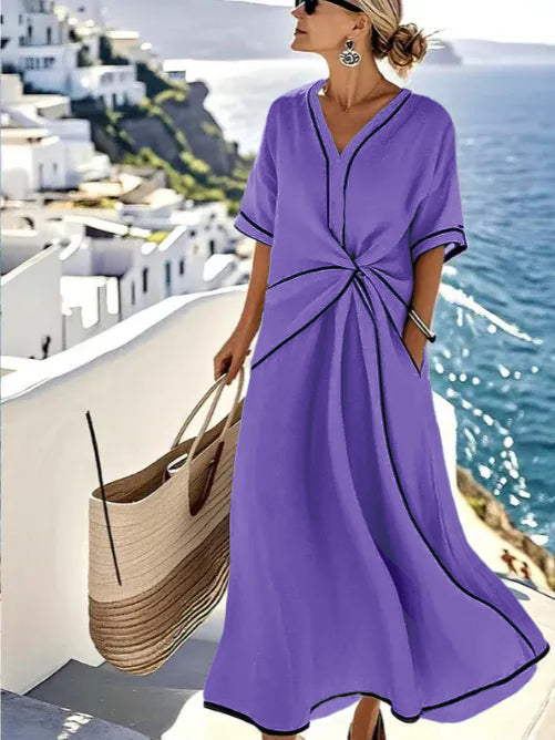 CLEARANCE🔥 V Neck Fashion Design Dress