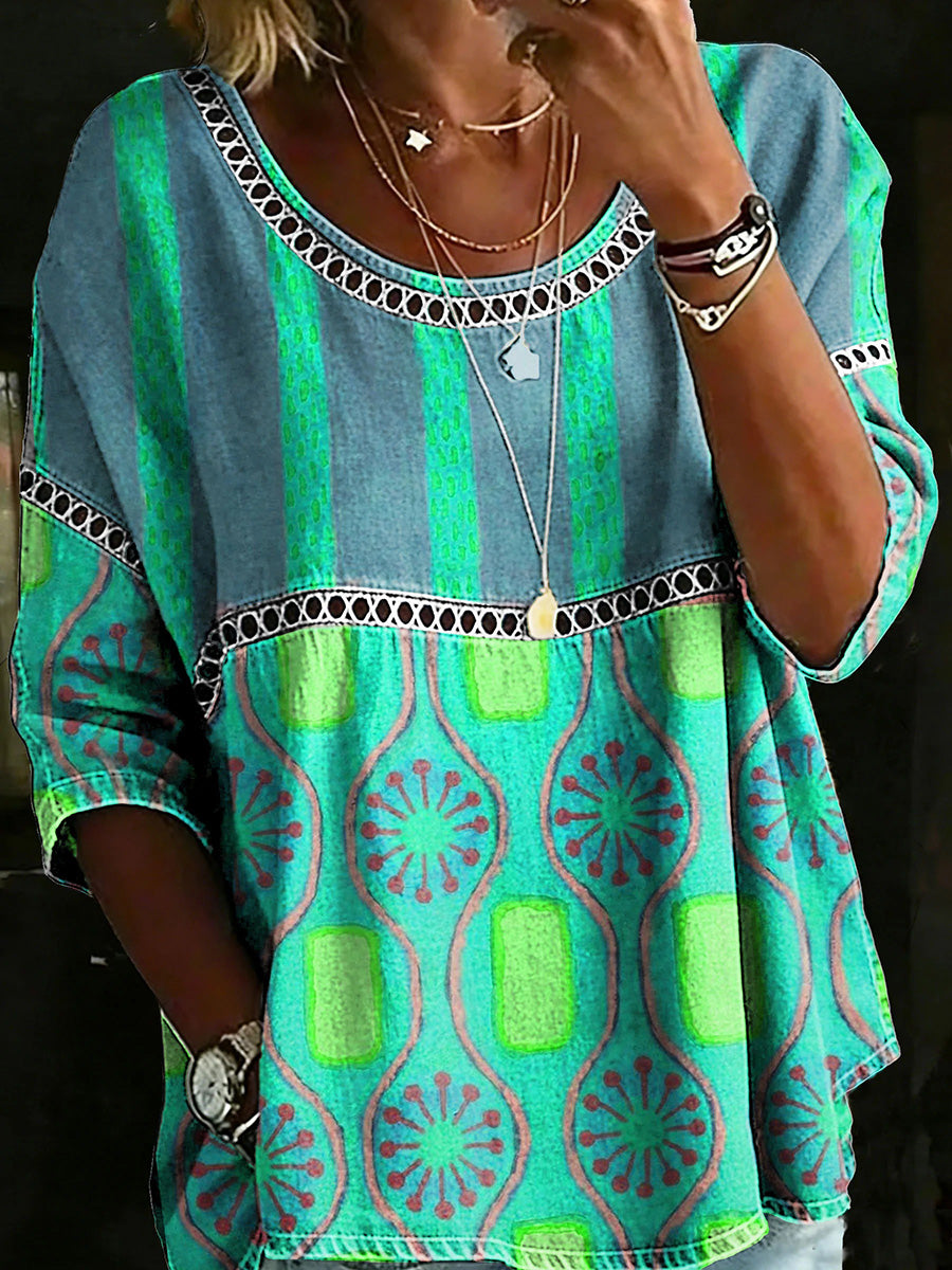 New Arrivals🔥 Women's Vintage Abstrct Casual Loose Blouse Shirt