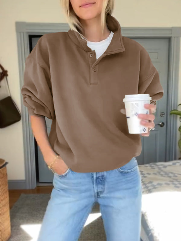 NEW🔥 Lapel Button Down Sweatshirt