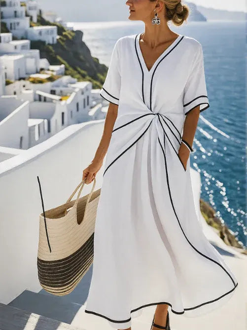 CLEARANCE🔥 V Neck Fashion Design Dress