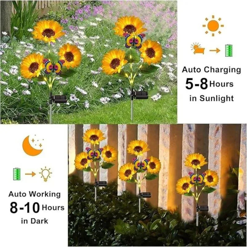 🌻母亲节特惠🌞太阳能LED向日葵花园灯-29.6英寸/74厘米