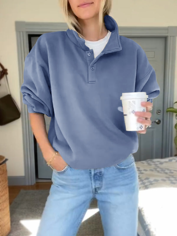 NEW🔥 Lapel Button Down Sweatshirt