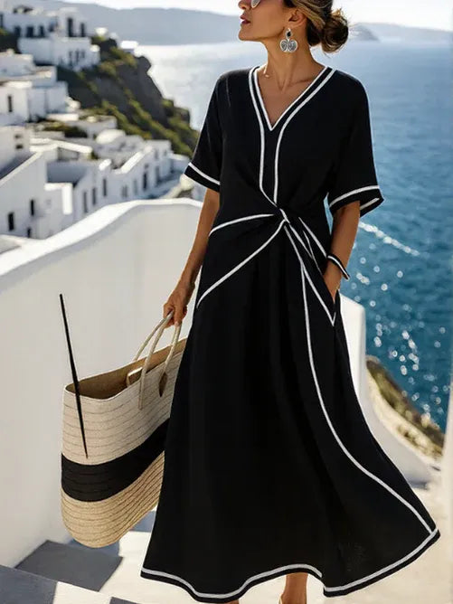 CLEARANCE🔥 V Neck Fashion Design Dress