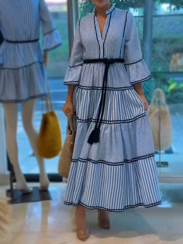 CLEARANCE🔥 Striped Flared Sleeve Dress