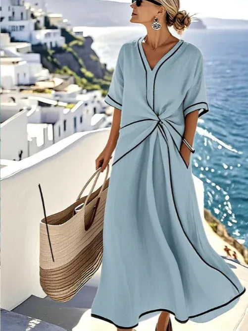 CLEARANCE🔥 V Neck Fashion Design Dress
