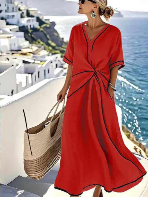 CLEARANCE🔥 V Neck Fashion Design Dress
