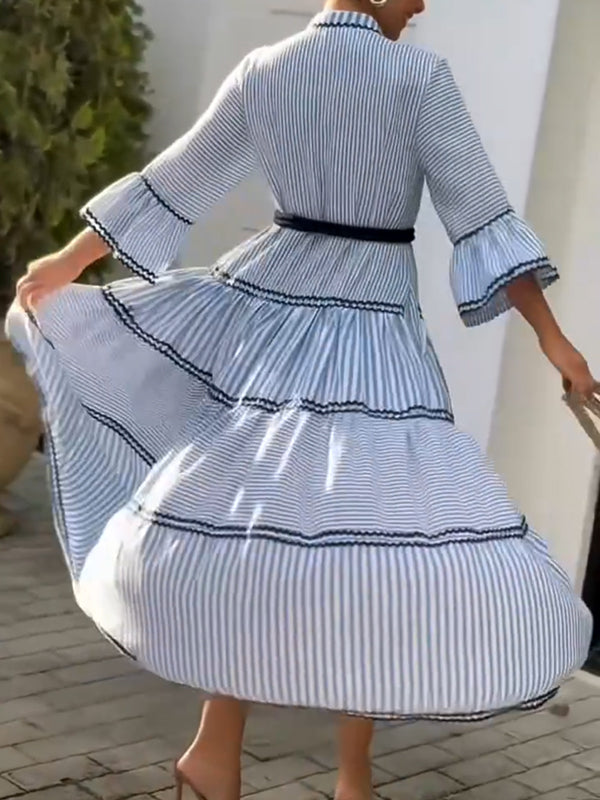 CLEARANCE🔥 Striped Flared Sleeve Dress