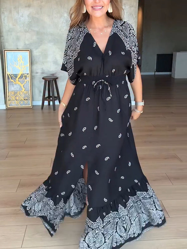 NEW🔥 Cashew Flower Elastic Waist Dress