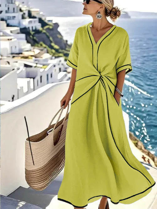 CLEARANCE🔥 V Neck Fashion Design Dress