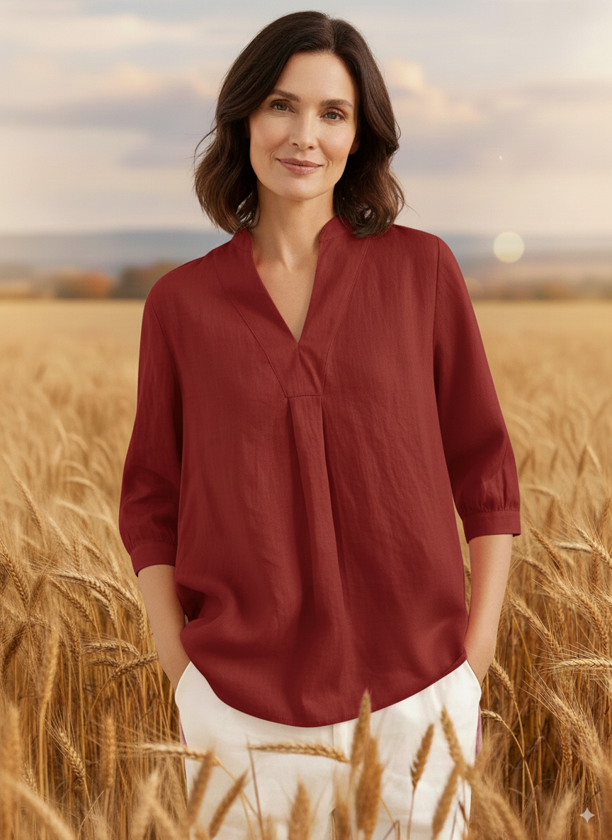 CLEARANCE🔥 Linen V Neck Top