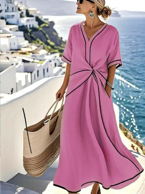CLEARANCE🔥 V Neck Fashion Design Dress