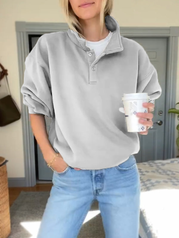 NEW🔥 Lapel Button Down Sweatshirt