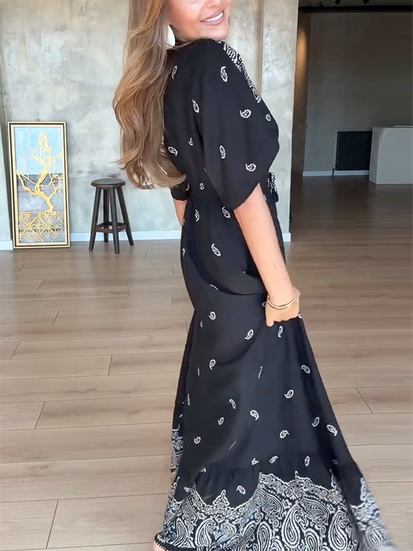 NEW🔥 Cashew Flower Elastic Waist Dress