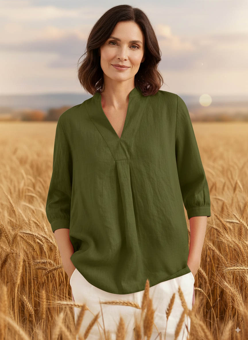 CLEARANCE🔥 Linen V Neck Top