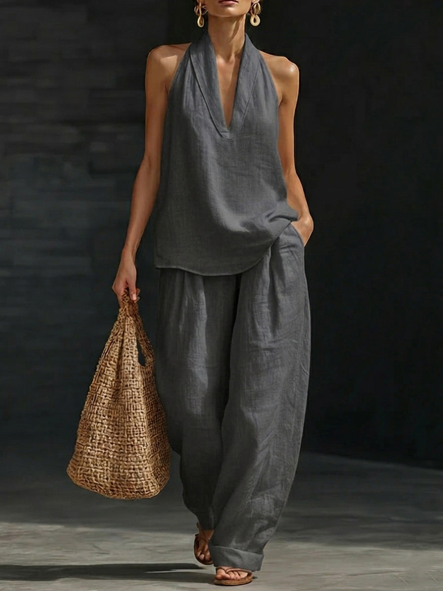 New Arrivals🔥 Women's Casual and Cozy Minimalist Linen Two-Piece Set