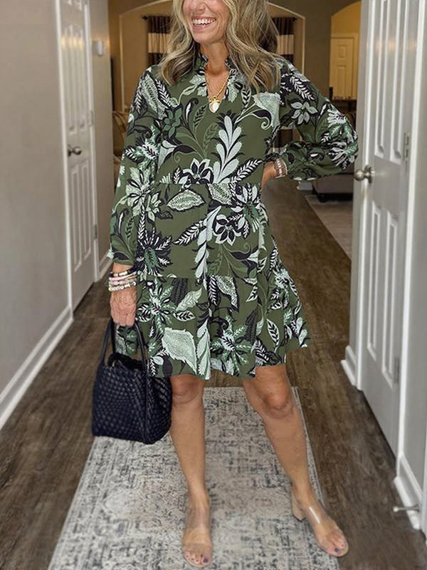 NEW🔥 V Neck Floral Vintage Print Dress