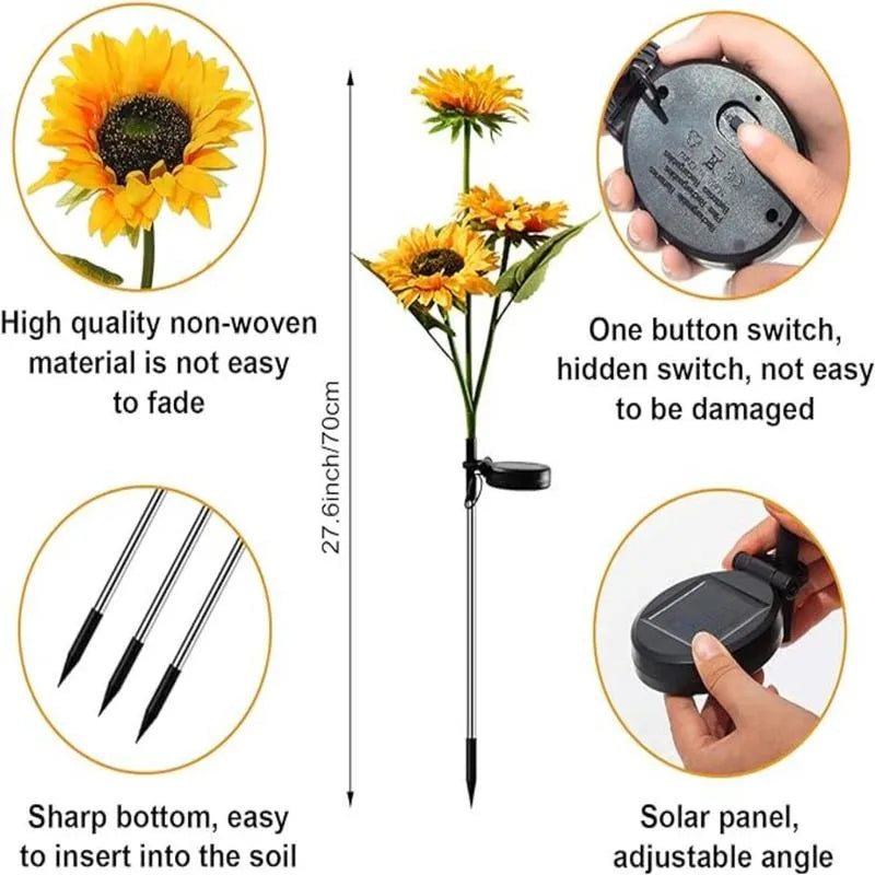 🌻Mother's Day Sale🌞Solar LED Sunflower Garden Lights-29.6inch/74cm