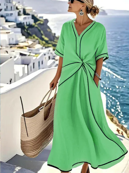 CLEARANCE🔥 V Neck Fashion Design Dress