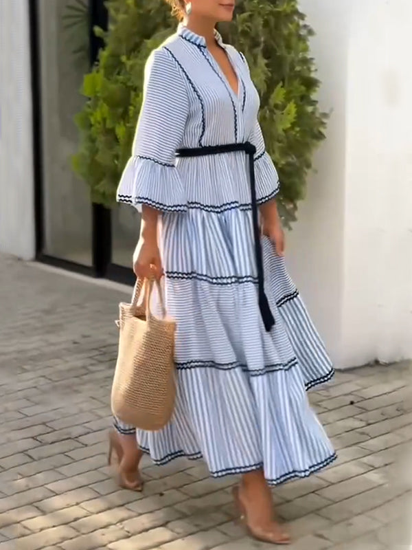 CLEARANCE🔥 Striped Flared Sleeve Dress