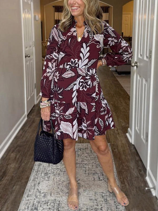 NEW🔥 V Neck Floral Vintage Print Dress