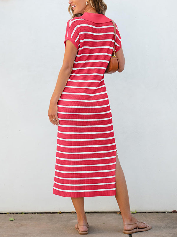 CLEARANCE🔥 Classic Striped Lapel Dress